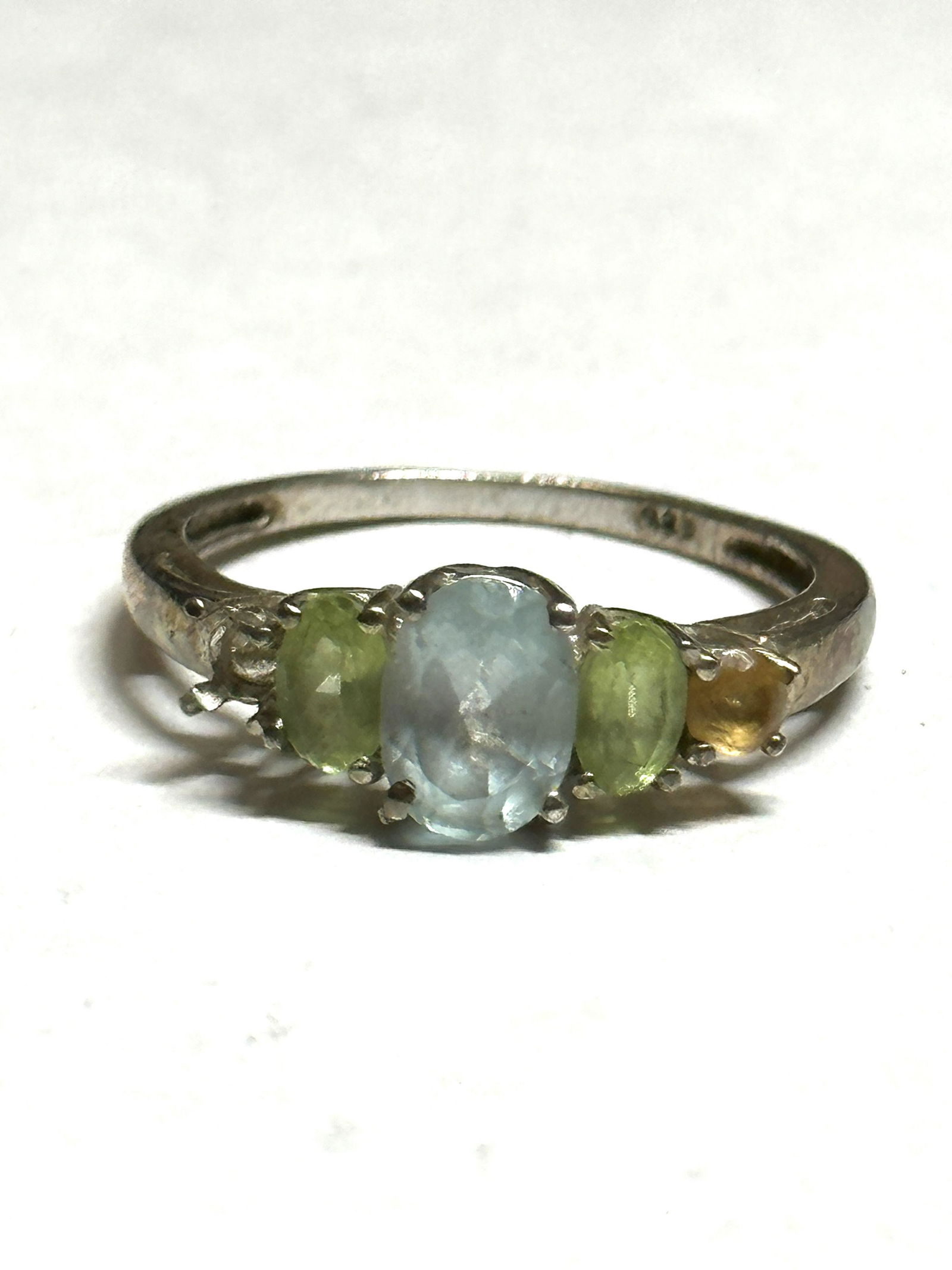 STERLING SILVER MULTI-STONE COCKTAIL RING SZ 7 (1 of 3)