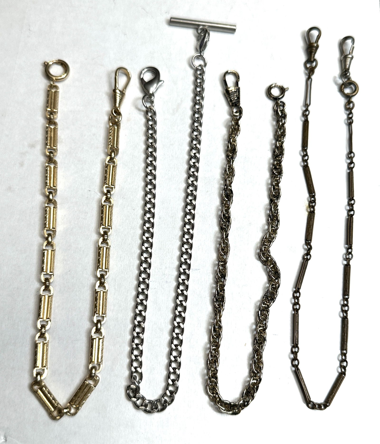 ESTATE LOT OF (4) VINTAGE POCKET WATCH CHAIN FOBS (1 of 6)
