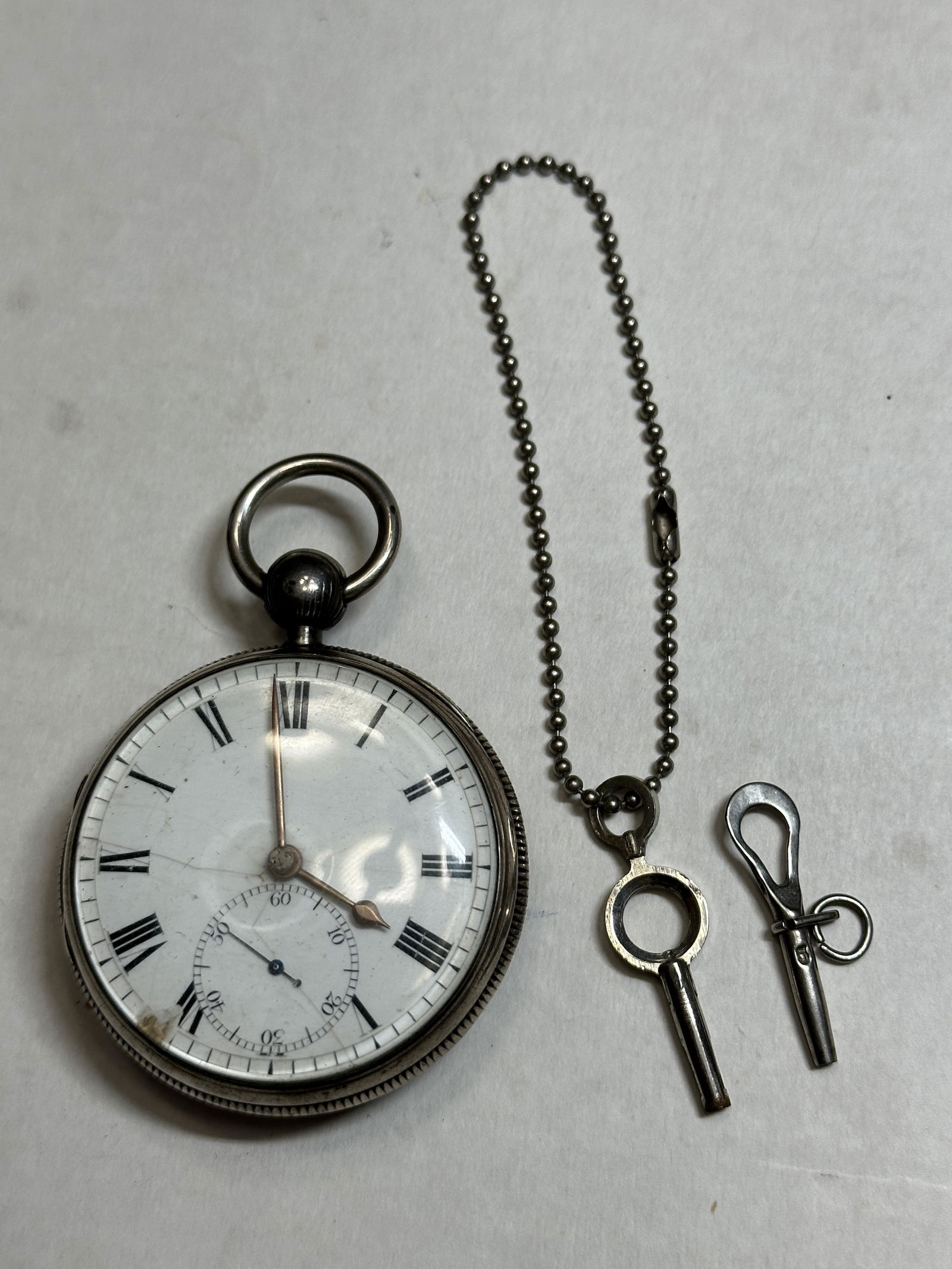 ANTIQUE KEY-WIND POCKET WATCH WITH A BEAUTIFUL MOVEMENT (1 of 8)