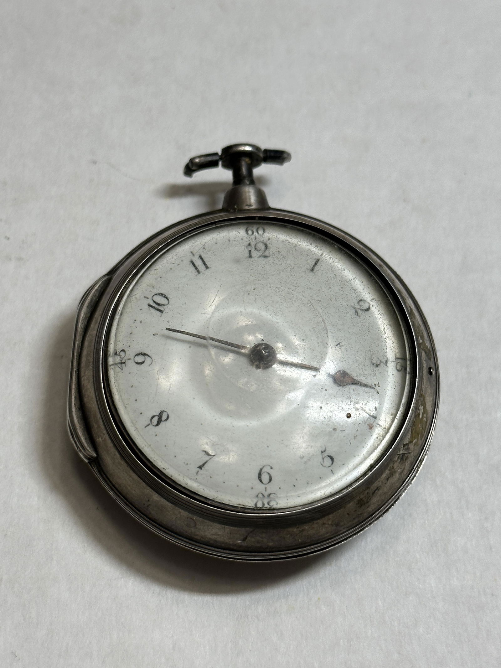 ANTIQUE SILVER CASED POCKET WATCH WITH FUSEE MOVEMENT (1 of 7)