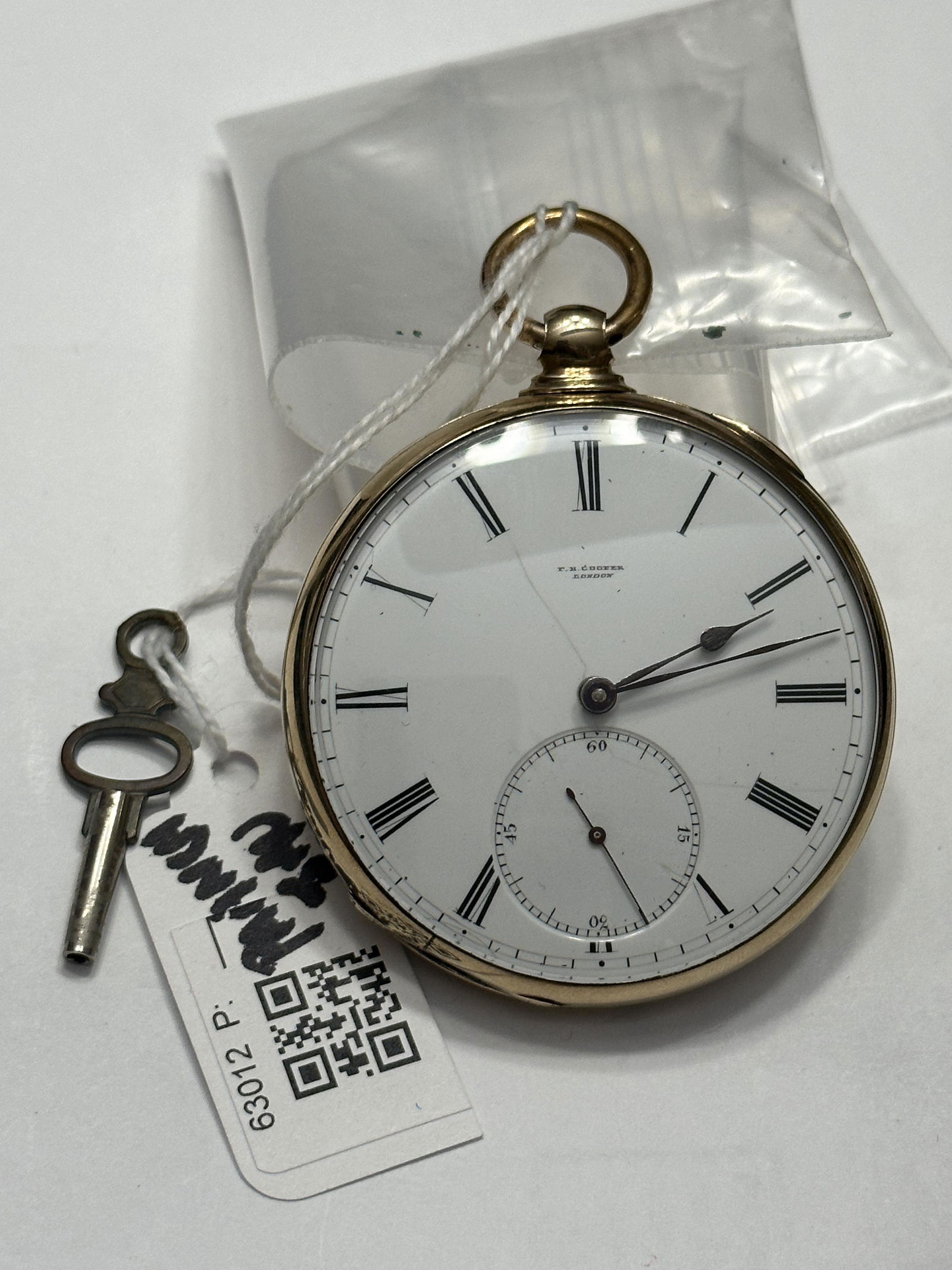 18K GOLD F.H. COOPER, LONDON KEY-WIND HUNTER CASE POCKET WATCH (1 of 10)
