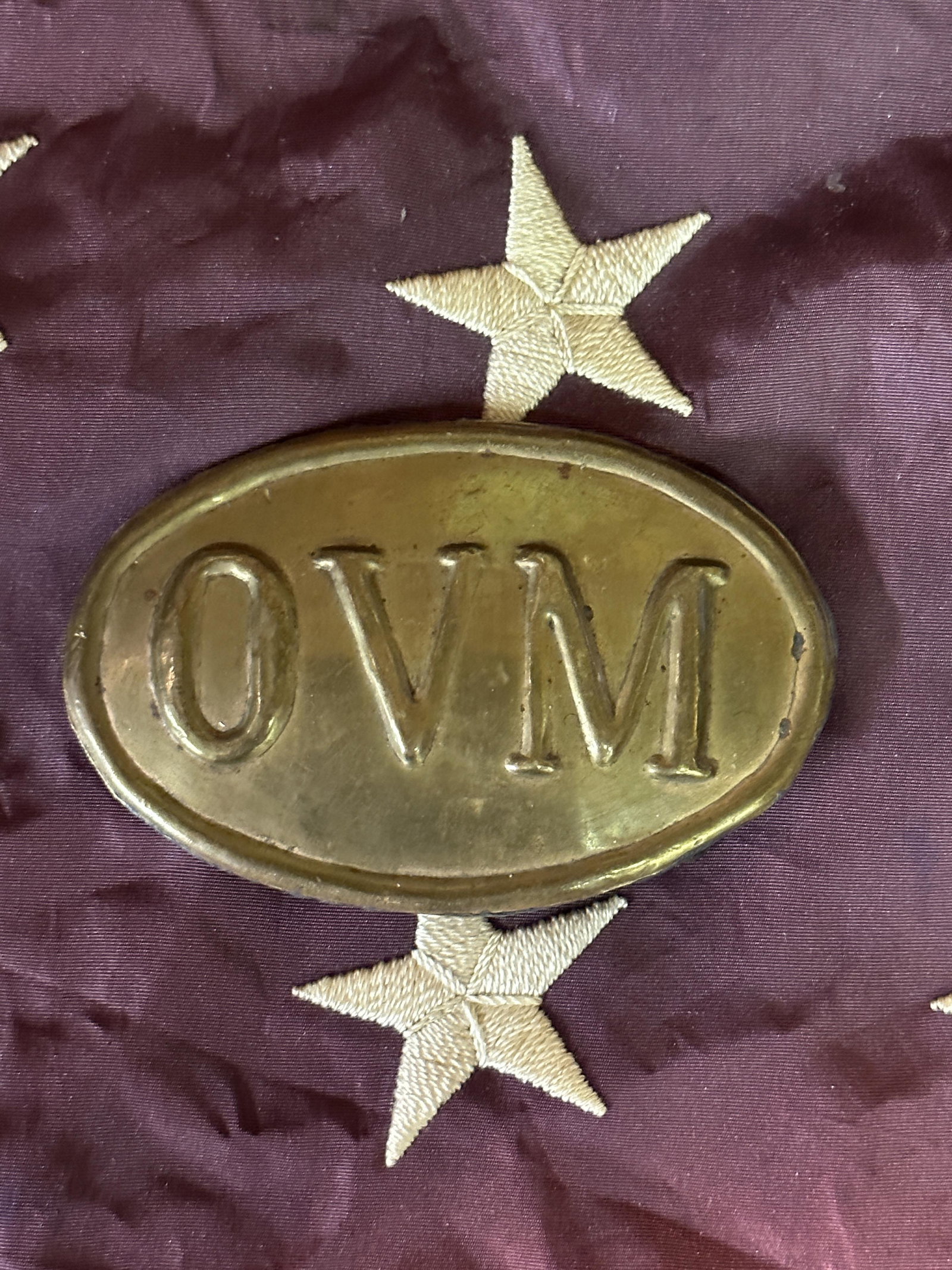 RARE CIVIL WAR OVM - OHIO VOLS. MILITIA BELT BUCKLE: RARE CIVIL WAR OVM - OHIO VOLS. MILITIA BELT BUCKLE. A RARE FIND. IT IS IN MINT OVERALL SHAPE AND CONDITION WITH A BEAUTIFUL OVERALL PATINA. HAS A GREAT LOOK TO IT WITH AN EXCELLENT OVERALL EYE APPEAL