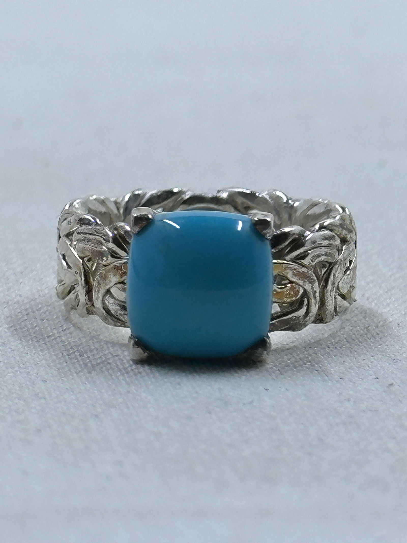 TURKISH AK925 STERLING SILVER TURQUOISE DESIGNER LADIES RING SZ 7 (1 of 5)