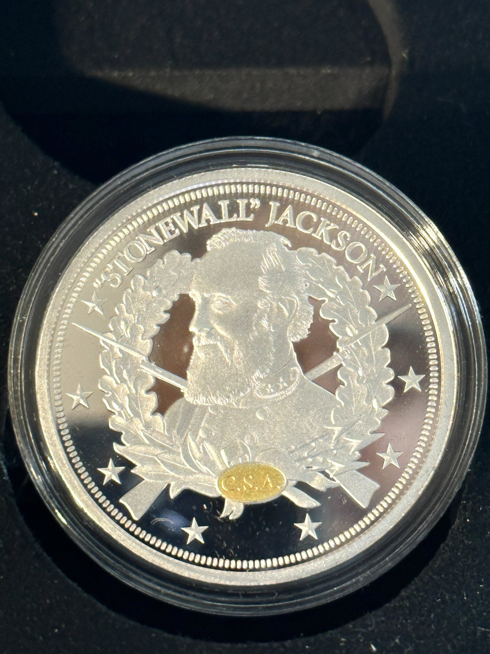 CIVIL WAR MOTIF STONEWALL JACKSON U.S. .999 SILVER PROOF COIN (1 of 3)