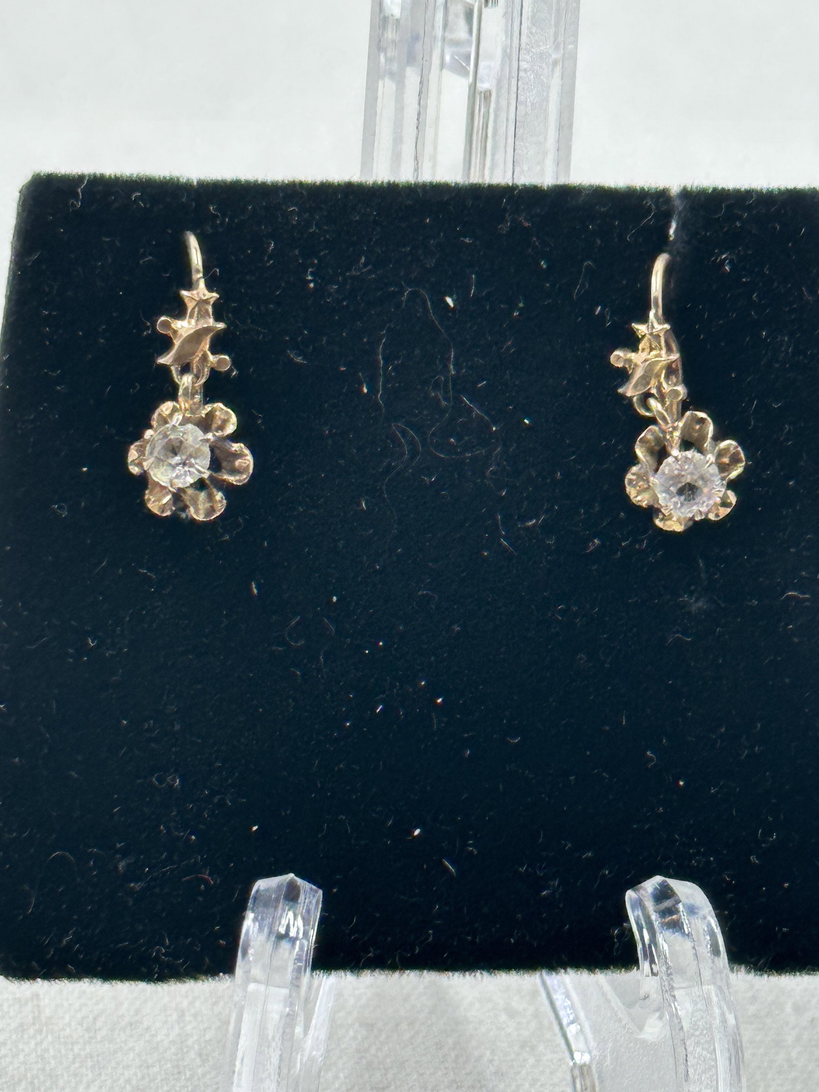 ESTATE 10K GOLD VICTORIAN DANGLE EARRINGS (1 of 3)