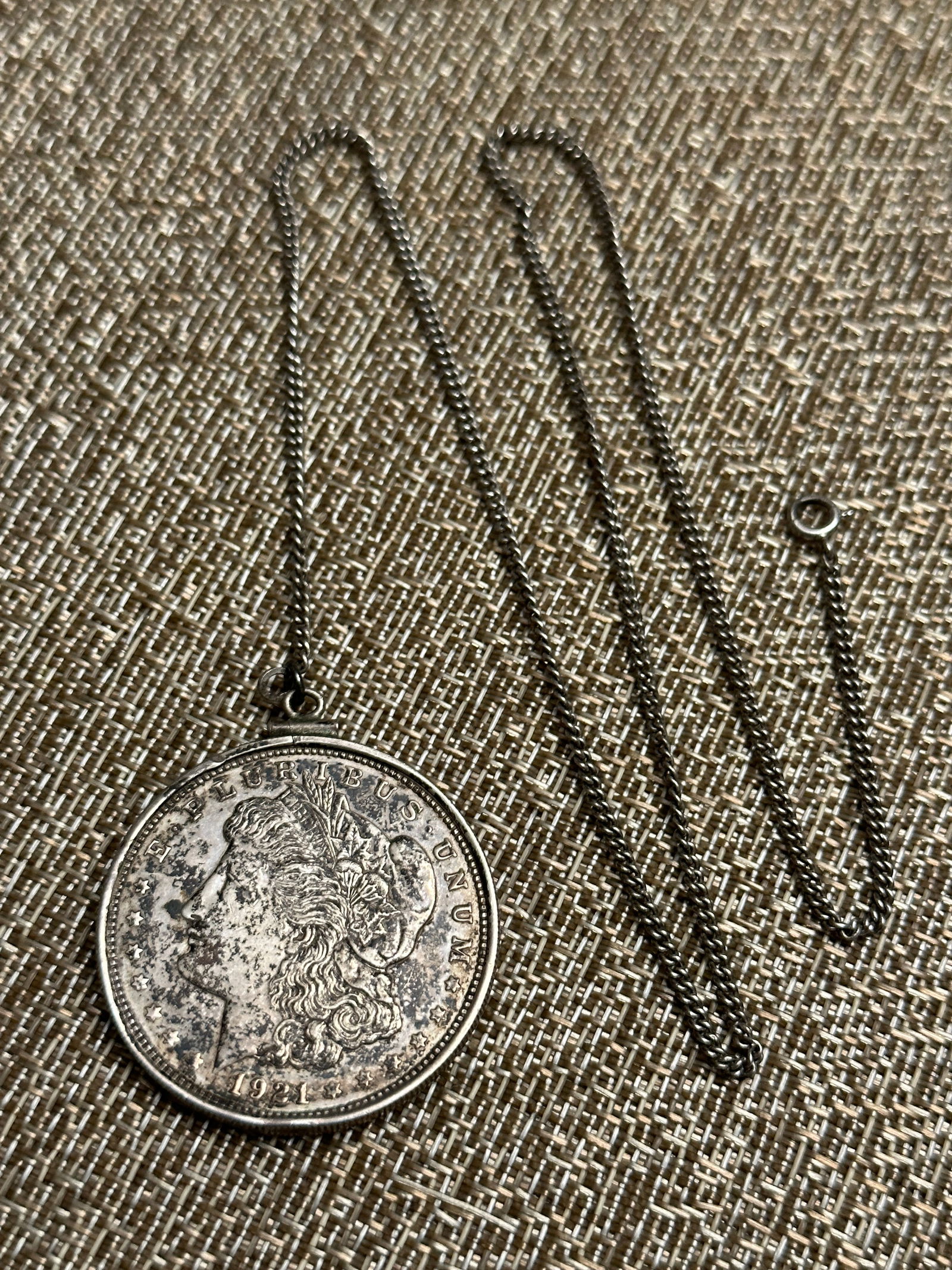 1921 silver 2024 dollar necklace