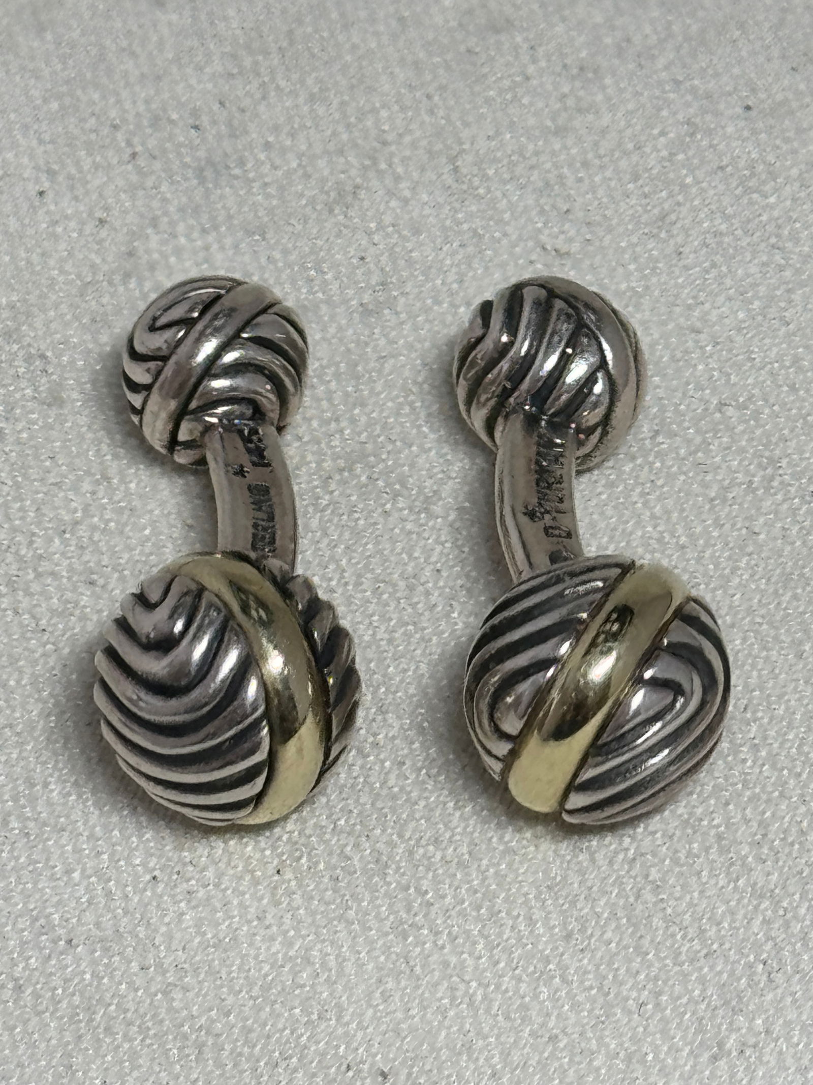 David Yurman Mens 14k Gold And Sterling Silver Cufflinks Auction