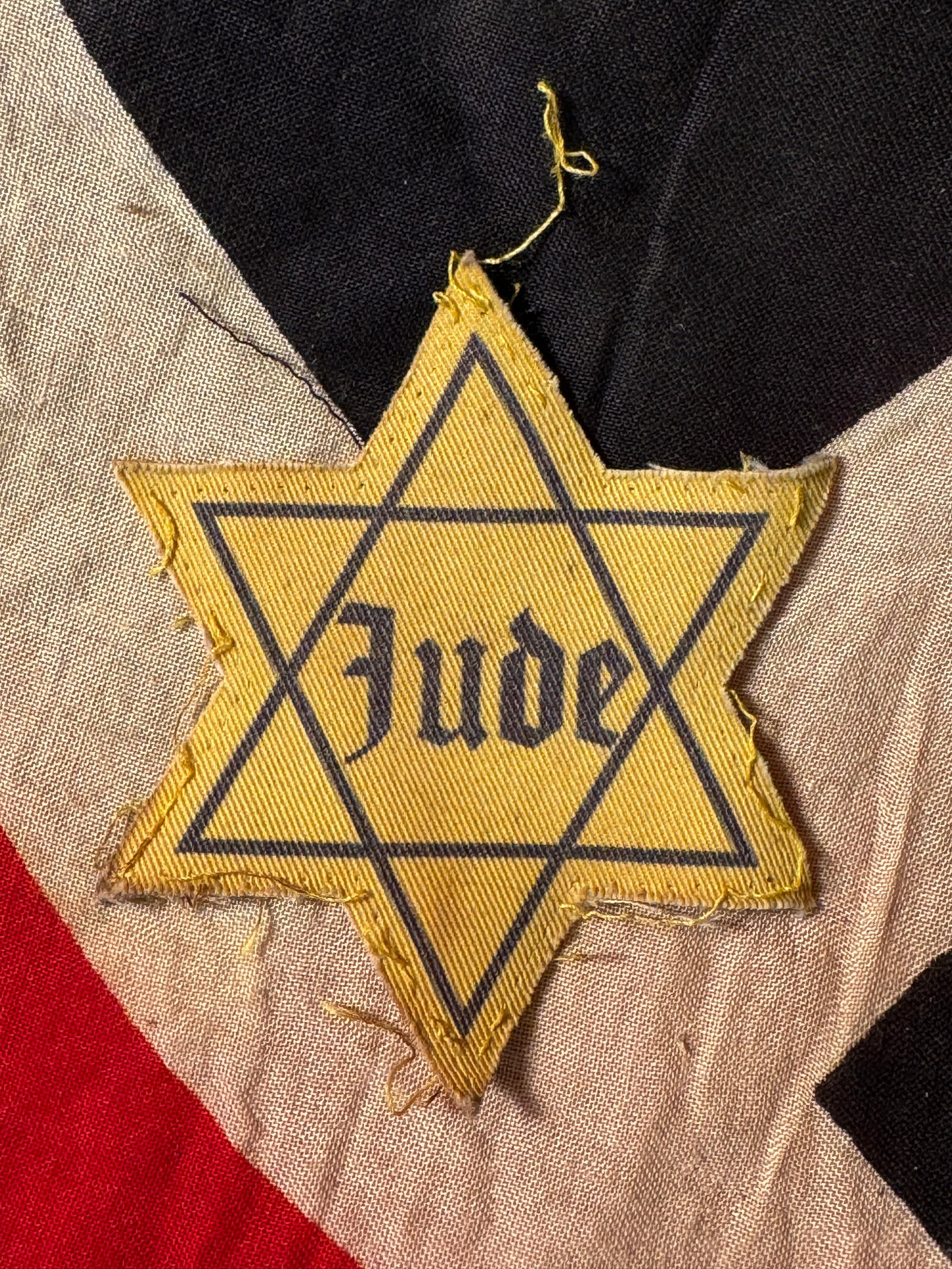 WW2 GERMAN CONCENTRATION CAMP JUDE STAR OF DAVID: WW2 GERMAN CONCENTRATION CAMP JUDE STAR OF DAVID. A RARE FIND. SHOWS GOOD WEAR AND USE WITH A BEAUTIFUL OVERALL PATINA. PLEASE VIEW ALL DETAILED PICTURES. A RARE FIND.