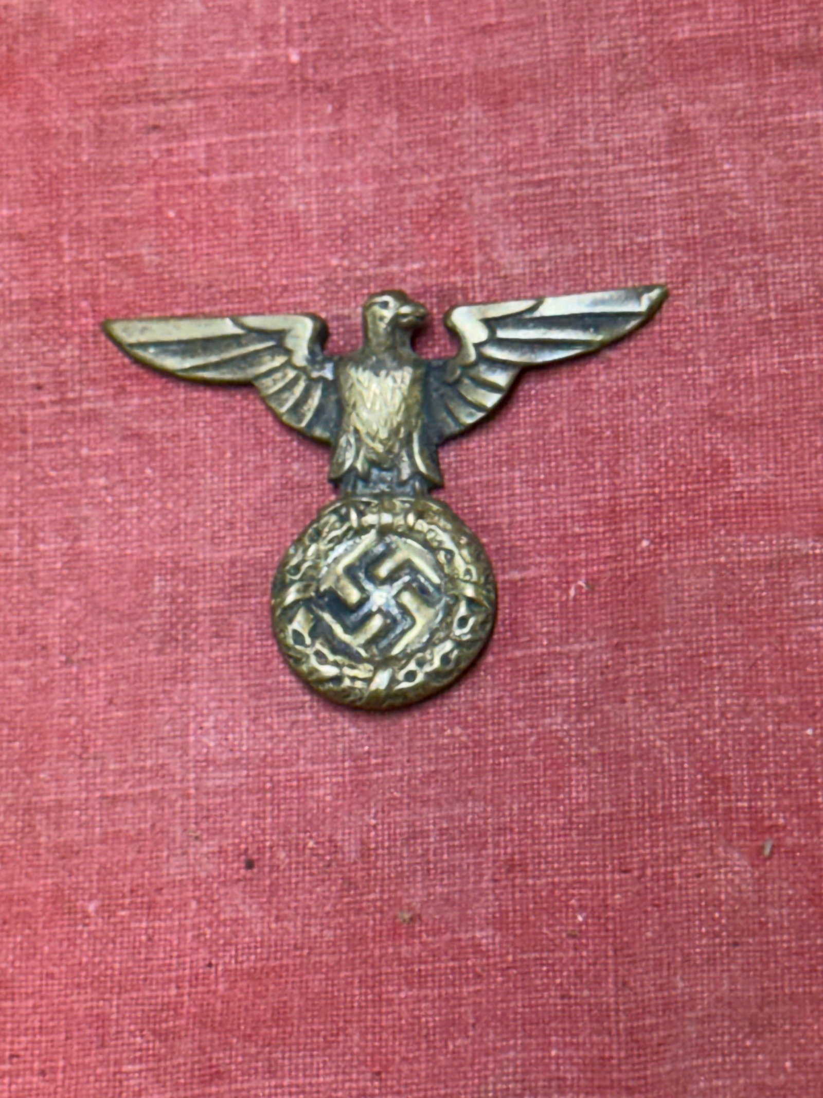 WW2 German Model 1927 Political Cap / Kepi Eagle: WW2 German Model 1927 Political Cap / Kepi Eagle. Shows heavy wear and use with a beautiful overall patina. Please view all detailed pictures. A scarce example.