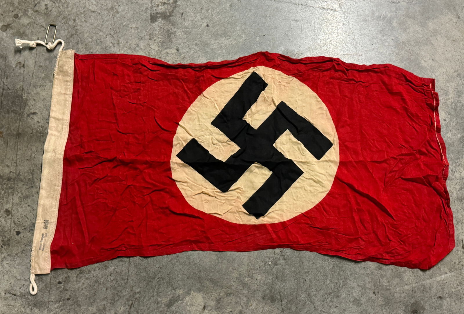 German WWII NSDAP Double Sided National Political Flag: German WWII NSDAP Double Sided National Political Flag. his is a very nice WWII German National Socialist Political Flag or possibly banner (Nationalflagge/Parteiflagge 1933-45). This example is a bit