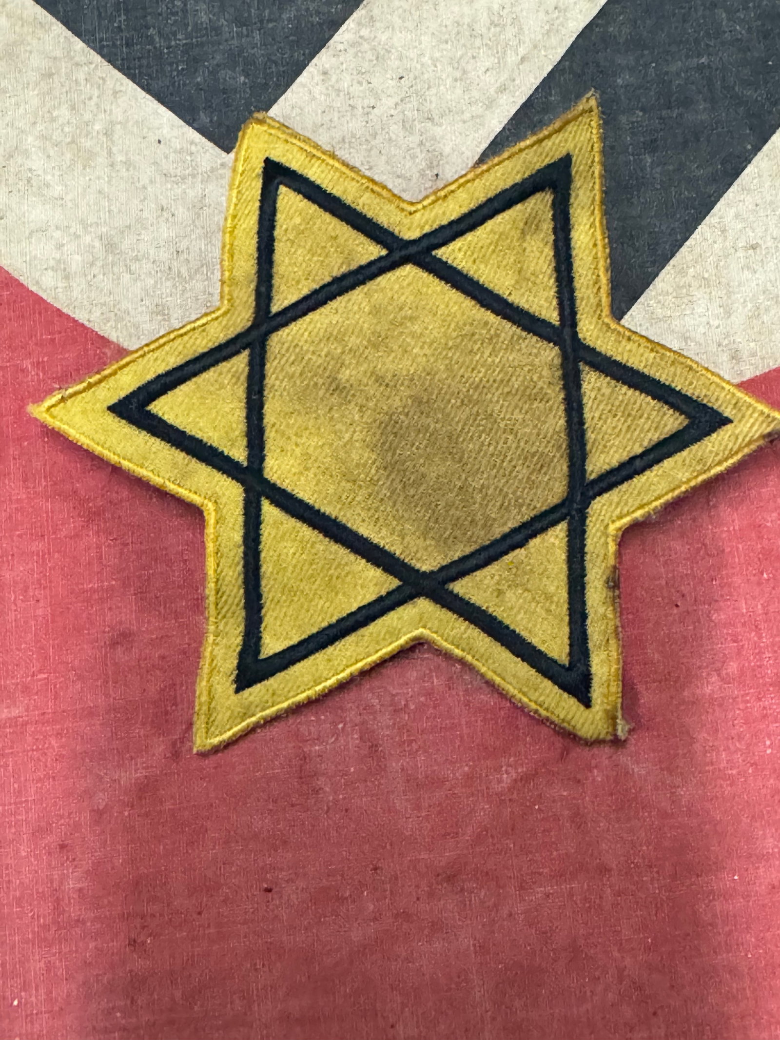 WW2 German A gold Star of David outlined with black.: WW2 German A gold Star of David outlined with black. A scarce find. Shows good wear and use with a beautiful overall patina. Please view all detailed pictures. A scarce example.