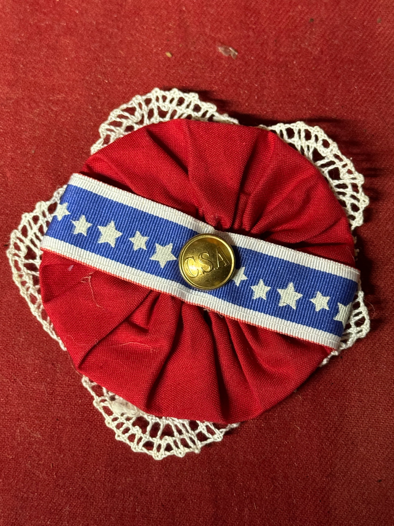 CIVIL WAR CSA CONFEDERATE VETERANS HEADGEAR SIDE BADGE: CIVIL WAR CSA CONFEDERATE VETERANS HEADGEAR SIDE BADGE