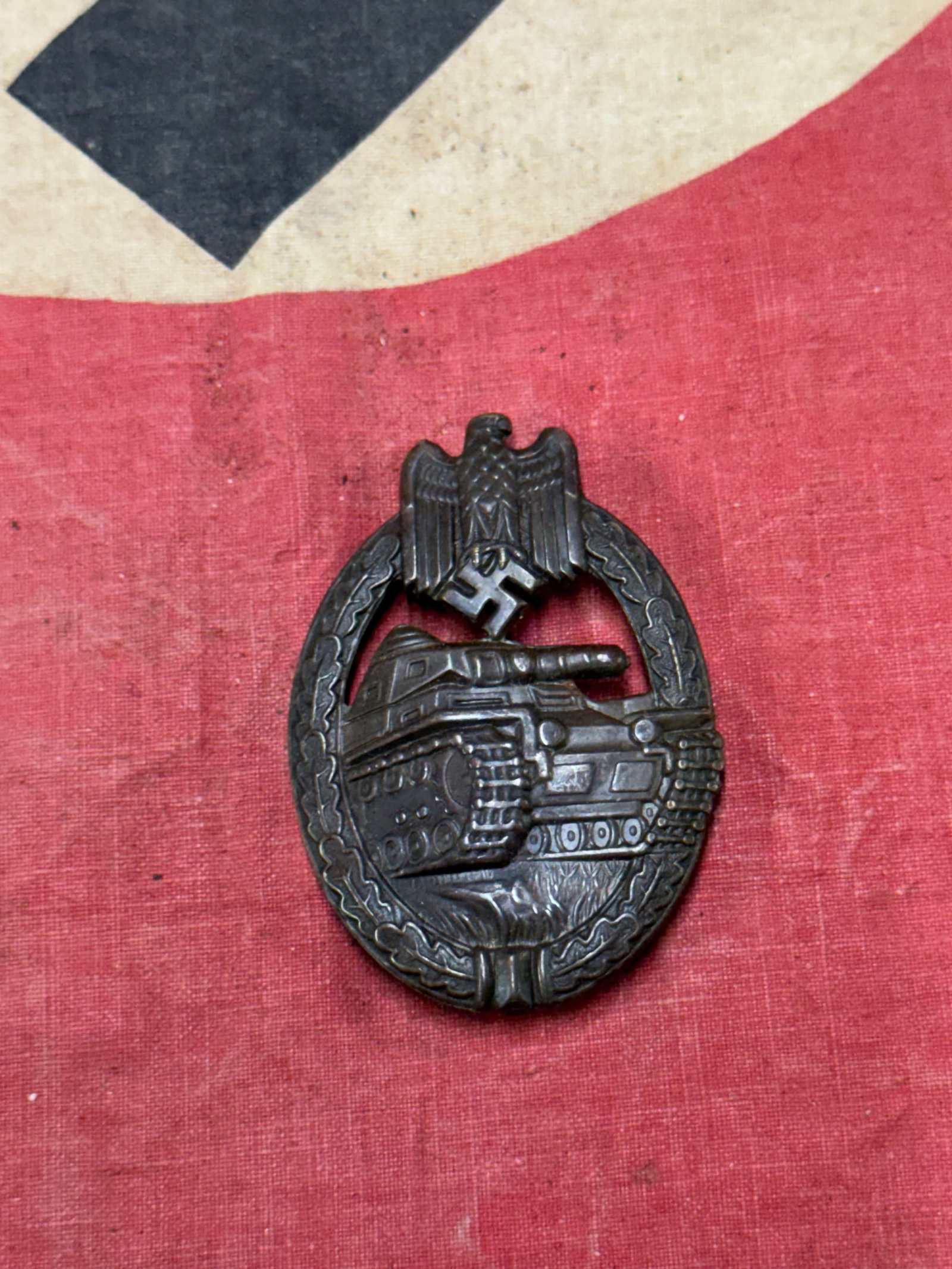 WWII German Army (Heer)/SS MAKER MARKED PANZER ASSAULT BADGE, IN SILVER: WWII German Army (Heer)/SS MAKER MARKED PANZER ASSAULT BADGE, IN SILVER. The Panzer Assault Badge in silver was instituted by Generaloberst Walther von Brauchitsch on December 20TH 1939 for award to a