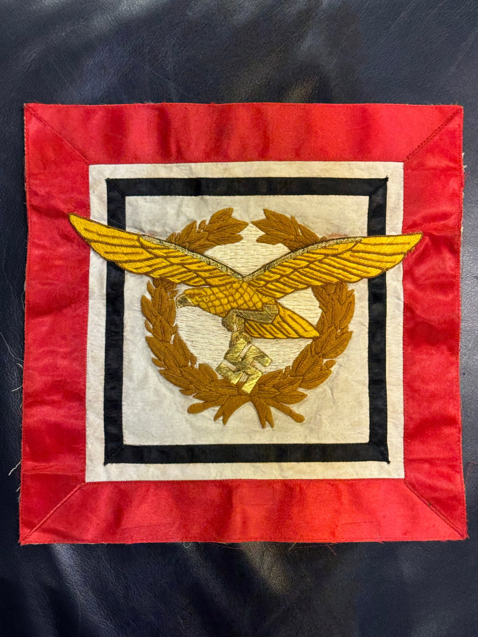 RARE WW2 GERMAN 3RD REICH LUFTWAFFE COMMAN FLAG: RARE WW2 GERMAN 3RD REICH LUFTWAFFE COMMAN FLAG. AN ULTRA RARE FIND THAT IS IN MINT OVERALL SHAPE AND CONDITION WITH A BEAUTIFUL OVERALL PATINA. SHOWS GOOD WEAR AND USE. PLEASE VIEW ALL DETAILED PICTU