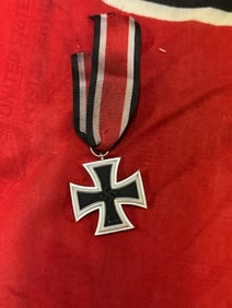 RARE WW2 GERMAN IRON CROSS 1939 L/11 WILHELM DEUMER MEDAL WITH RIBBON