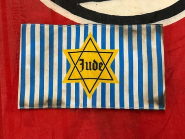 SCARCE WW2 GERMAN JUDE STAR OF DAVID ARMBAND 2ND PATTERN