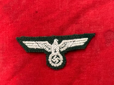 German WWII Army Officers Coat Eagle, Wire Embroidery