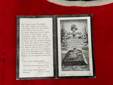 WWII German Sterbebild Death Card Elite Unit Police Klemens Kiendlbacher 1943