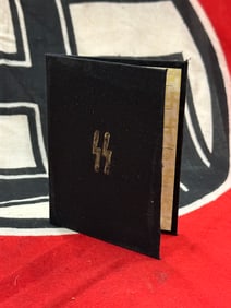 WW2 GERMAN WAFFEN SS OFFICER PASSPORT ID BOOKLET WITH INSPECTION STAMP