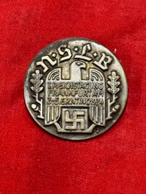 German NSDAP (Nazi Party) N.S.L.B. Conference Day BADGE 1934. (Mitgliedabzeichen)