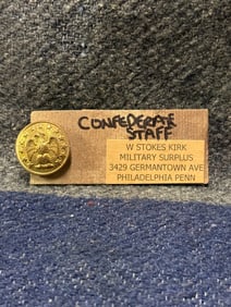 CIVIL WAR CONFEDERATE STAFF OFFICER BUTTON BY W. STOKES KIRK