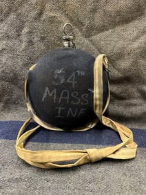 CIVIL WAR 54TH MASSACHUSETTS INFANTRY CANVAS CANTEEN WITH SLING