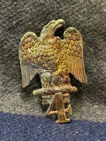 RARE CIVIL WAR 4TH MILITIA EAGLE HEADGEAR BADGE INSIGNIA