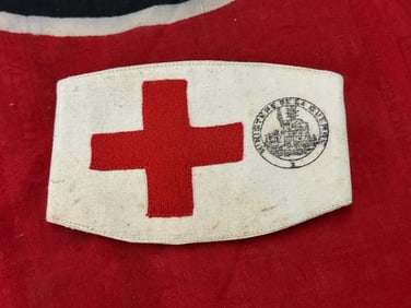 WW2 German Liberation Red Cross Armband With Inspection Stamp