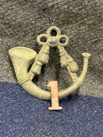 PRE CIVIL WAR DIVISION 1 INFANTRY HORN HEADGEAR BADGE INSIGNIA