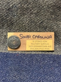 CIVIL WAR CONFEDERATE CSA SOUTH CAROLINA BUTTON BY W. STOKES KIRK