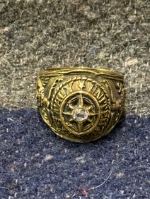 VIETNAM WAR ERA US NAVY OFFICER RING WITH WHITE STONE
