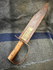RARE CIVIL WAR CONFEDERATE TEXAS D-GUARD CLIP POINT BOWIE KNIFE FROM 1ST REGT. TEXAS HOODS BRIGADE
