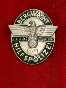 WW2 GERMAN TIROL HILLSPOLIZEI SHIELD BADGE
