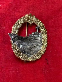 WWII KRIEGSMARINE DESTROYER WAR BADGE