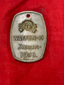 A WW2 German Waffen SS Artillery Label 1939