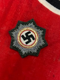 WW2 German Bullion German Cross in Gold on Field-grey Wool