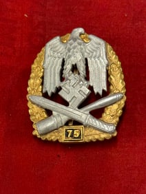 WW2 GERMAN GENERAL ASSAULT BADGE FOR 75 ASSAULTS BY JOSEF FEIX "JFS"