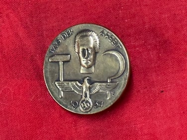 Pre WW2 German 1934 Tag Der Arbeit Labour Day Badge/ Tinnie