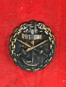 WW2 German Marine Wound badge black, blackening worn, scarce