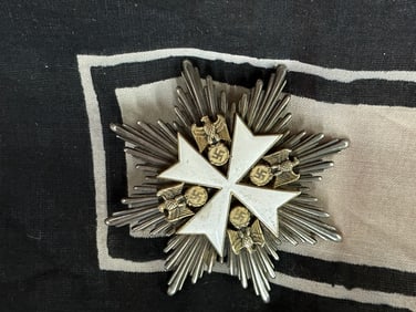 ID'D WW2 GERMAN STAR OF THE GRAND CROSS ORDER OF THE GERMAN EAGLE W/SWORDS