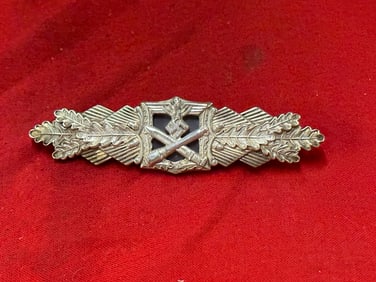 RARE WW2 GERMAN CLOSE COMBAT CLASP IN SILVER BY FEC. W.E. PEEKHAUS BERLIN AUSF A.G.M.U.K GABLONZ.