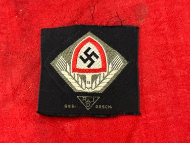 WW2 German RAD Flat Wire Cap Cloth Insignia