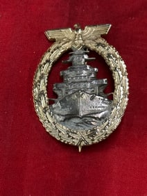 RARE WW2 GERMAN KRIEGSMARINE HIGH SEA FLEET BADGE BADGE