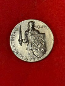 WW2 German III Reich. 1934 Reichsparteitag Badge With Maker Marks