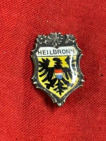 WW2 GERMAN HEILBRONN COAT OF ARMS CREST BADGE