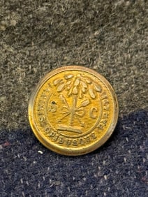 RARE CIVIL WAR CONFEDERATE CSA SOUTH CAROLINA COAT BUTTON