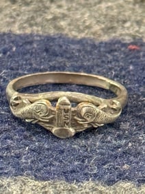RARE KOREAN WAR USN NAVY OFFICER'S STERLING SILVER RING