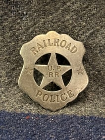 ANTIQUE 1800'S RAILROAD U.P. RR POLICE BADGE