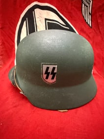 RARE WW2 GERMAN WAFFEN SS HELMET - COMPLETE WITH LINER
