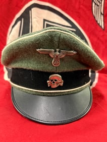 WW2 GERMAN VISOR CAP FOR NON-COMMISSIONED OFFICER IN THE WAFFEN-SS DIVISION